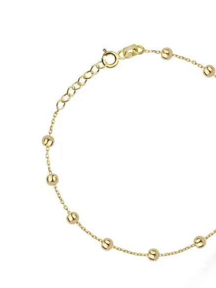 Bransoletka złota delikatne gładkie kuleczki • Złoto 585 0.88 g