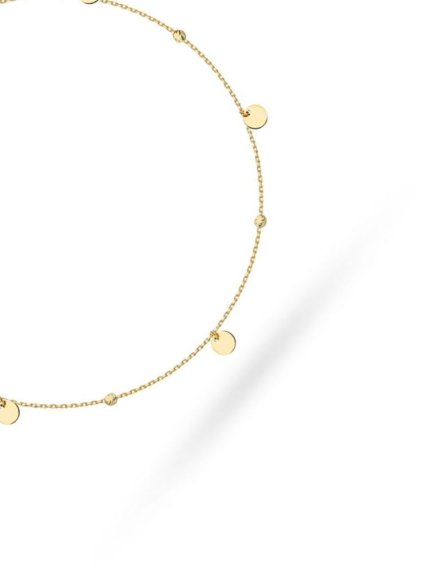 Bransoletka złota pełne kółka i diamentowane kulki • Złoto 585 0.87 g