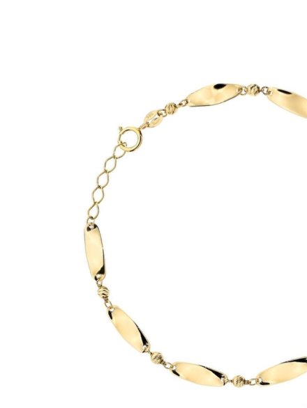 Bransoletka złota skręcone blaszki i diamentowane kulki • Złoto 585 2.04 g