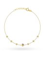 Bransoletka złota z centralną gładką kulką i diamentowanymi kuleczkami • Złoto 585 0.80 g