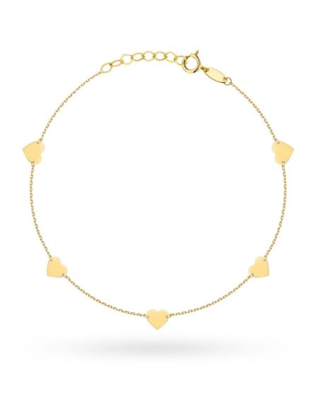 Bransoletka złota pełne serduszka • Złoto 585 0.83 g