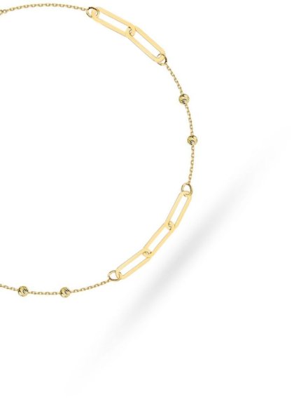 Bransoletka złota splecione ogniwa i diamentowane kulki • Złoto 585 0.96 g