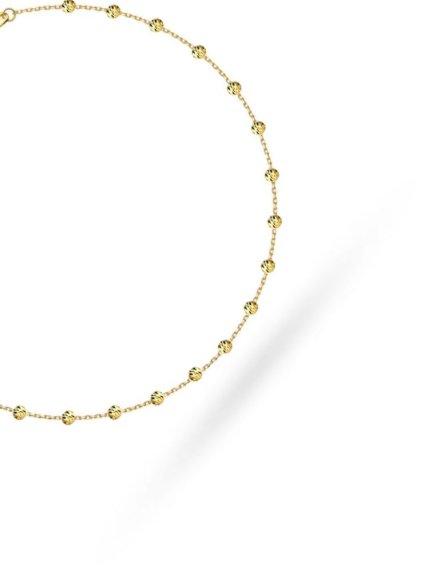 Bransoletka złota z diamentowanymi kulkami • Złoto 585 1.75 g