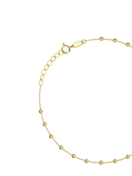Bransoletka złota z diamentowanymi kulkami • Złoto 585 1.75 g