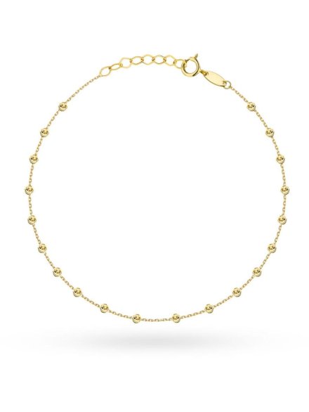 Bransoletka złota i diamentowane kulki • Złoto 585 1.47 g