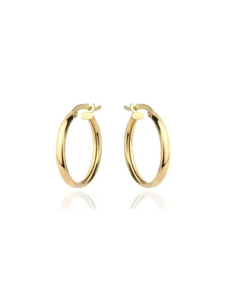 Kolczyki złote kółka na angielskim zapięciu 1,7cm super lekkie • Złoto 585 0.95 g