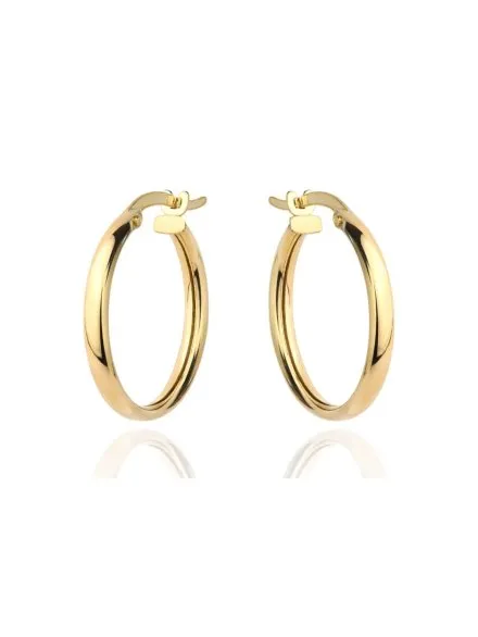 Kolczyki złote kółka na angielskim zapięciu 3,2 cm super lekkie • Złoto 585 1.70 g