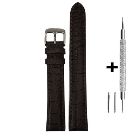 Brązowy pasek 18 mm skórzany XL CHERMOND A102L + GRATIS dwa teleskopy i narzędzie