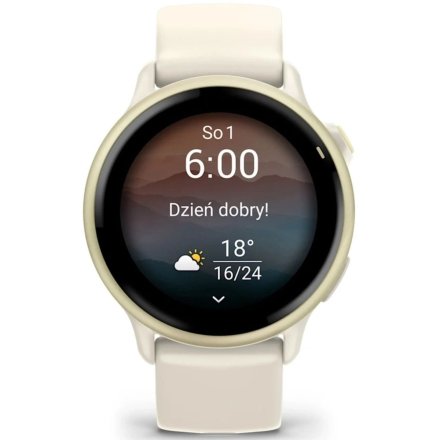 Garmin Vivoactive 6 Lunar gold beżowy smartwatch AMOLED z GPS i muzyką 010-02985-01