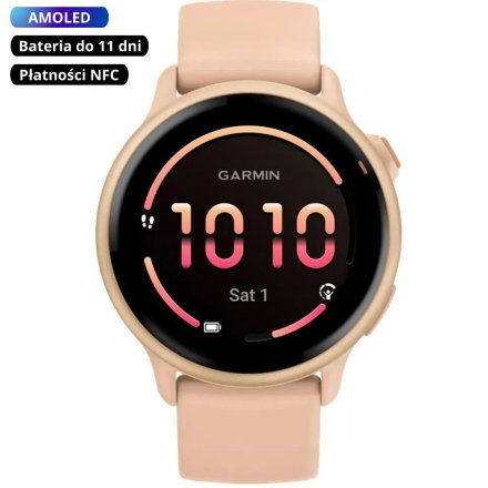 Garmin Vivoactive 6 Metallic Pink dawn różowy smartwatch AMOLED z GPS i muzyką 010-02985-03