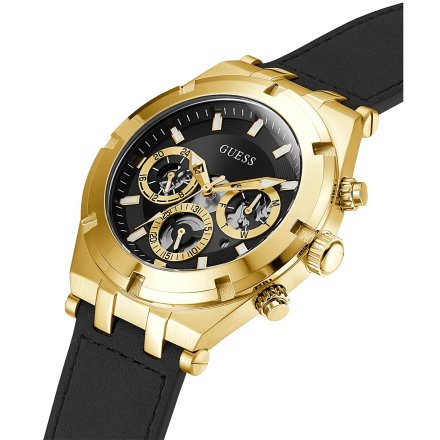 Zegarek męski Guess Continental GW0262G2 złoty z czarnym paskiem