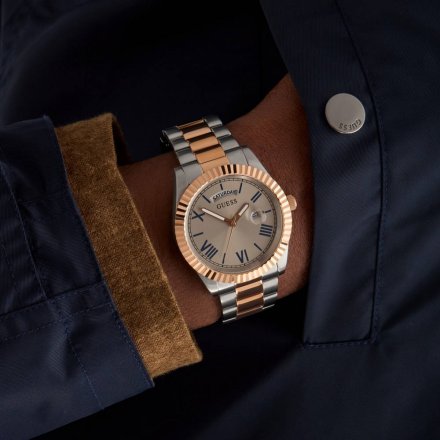 Guess Connoisseur GW0265G13 zegarek męski z bransoletką bikolor