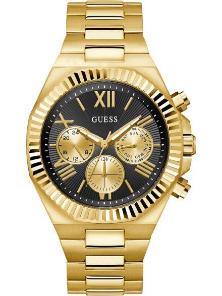 Guess Equity GW0703G5 zegarek męski złoty czarna tarcza