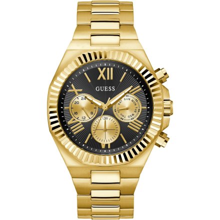 Guess Equity GW0703G5 zegarek męski złoty czarna tarcza
