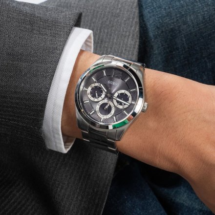 Guess Zen GW0707G1 zegarek męski na bransolecie srebrny