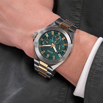 Guess Dashboard GW0798G3 zegarek męski z bransoletką zielona tarcza