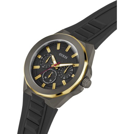 Guess Dashboard GW0799G1 zegarek męski czarno-złoty z paskiem