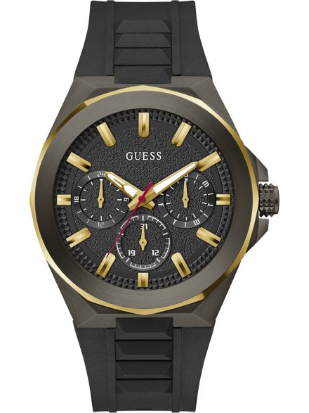 Guess Dashboard GW0799G1 zegarek męski czarno-złoty z paskiem