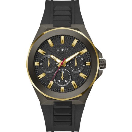 Guess Dashboard GW0799G1 zegarek męski czarno-złoty z paskiem