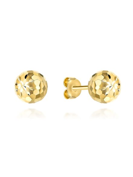 Kolczyki złote kulki party z kwiatkiem 7mm • Złoto 585 1.07 g