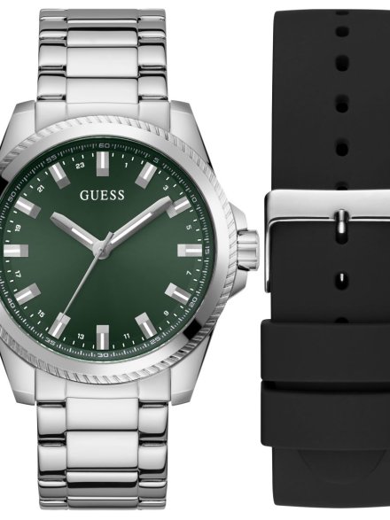Guess Champ GW0810G2 zegarek męski srebrny + pasek ZESTAW
