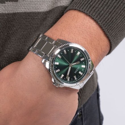 Guess Champ GW0810G2 zegarek męski srebrny + pasek ZESTAW