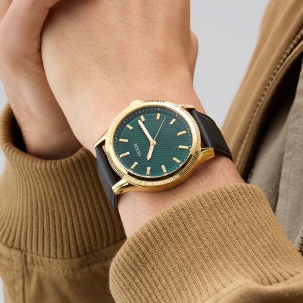 Guess Dex GW0846G1 zegarek męski złoty z zieloną tarczą