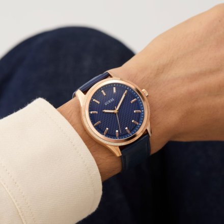 Guess Dex GW0846G2 zegarek męski różowozłoty z granatową tarczą
