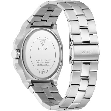 Guess Emperor GW0849G1 srebrny zegarek męski granatowa tarcza