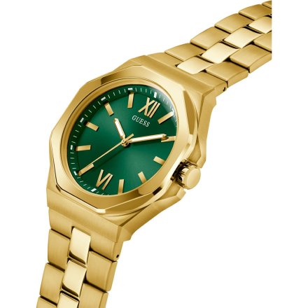 Guess Emperor GW0849G2 złoty zegarek męski zielona tarcza