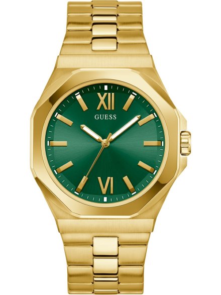Guess Emperor GW0849G2 złoty zegarek męski zielona tarcza
