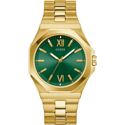 Guess Emperor GW0849G2 złoty zegarek męski zielona tarcza