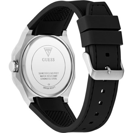 Guess Emperor GW0850G1 srebrny zegarek męski na pasku zielona tarcza