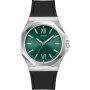 Guess Emperor GW0850G1 srebrny zegarek męski na pasku zielona tarcza