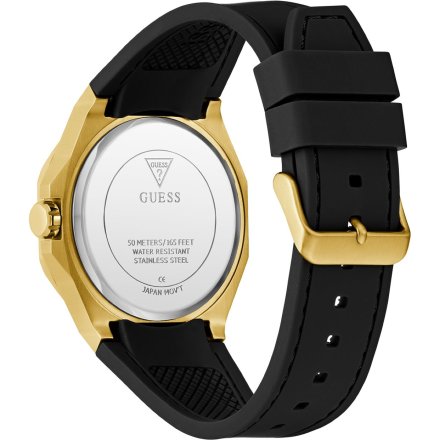 Guess Emperor GW0850G2 złoty zegarek męski na czarnym pasku