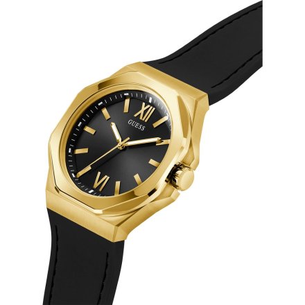 Guess Emperor GW0850G2 złoty zegarek męski na czarnym pasku