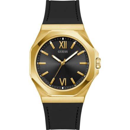 Guess Emperor GW0850G2 złoty zegarek męski na czarnym pasku
