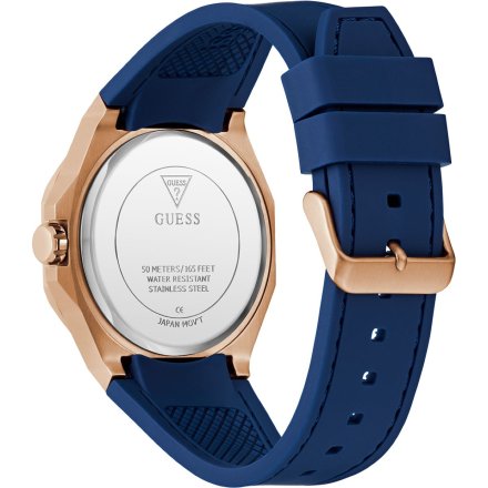 Guess Emperor GW0850G3 różowozłoty zegarek męski na granatowym pasku