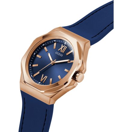 Guess Emperor GW0850G3 różowozłoty zegarek męski na granatowym pasku
