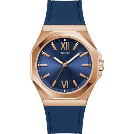 Guess Emperor GW0850G3 różowozłoty zegarek męski na granatowym pasku