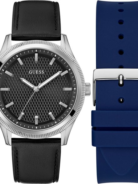 Guess Dex GW0852G1 zegarek męski srebrny ZESTAW DWA PASKI