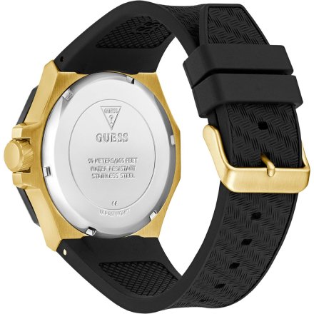 Guess Indy GW0853G2 złoty zegarek męski na czarnym pasku