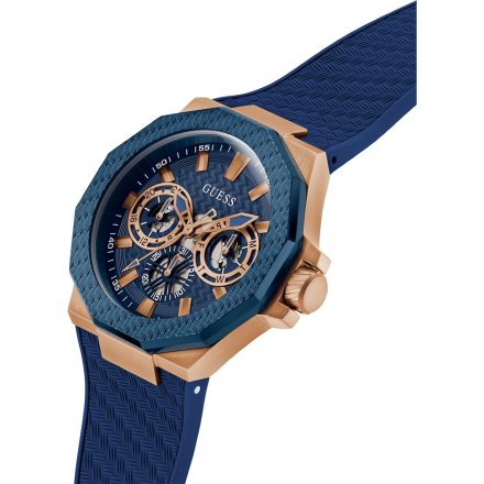 Guess Indy GW0853G3 różowozłoty zegarek męski na granatowym pasku