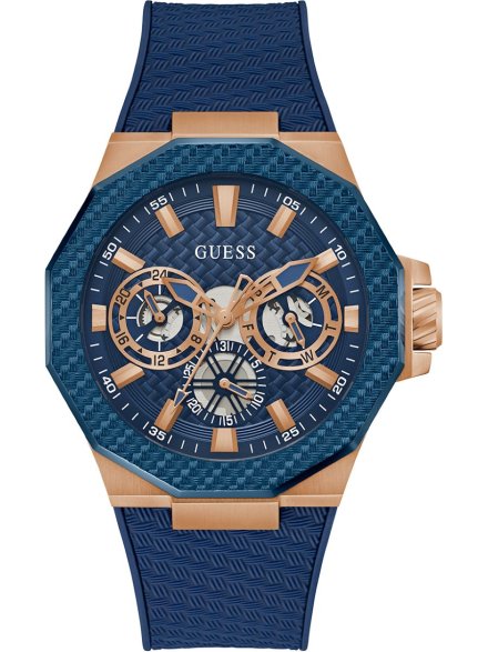 Guess Indy GW0853G3 różowozłoty zegarek męski na granatowym pasku
