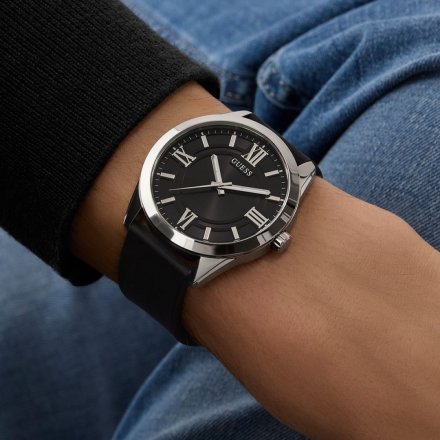 Guess Elliot GW0894G1 klasyczny zegarek męski z czarnym paskiem
