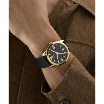 Guess Elliot GW0894G2 złoty zegarek męski z czarnym paskiem