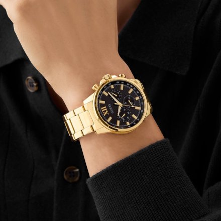 Guess Walker GW0900G3 złoty zegarek męski z czarną tarczą