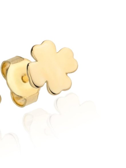 Kolczyki złote czterolistne koniczynki 8mm • Złoto 585 0.88 g