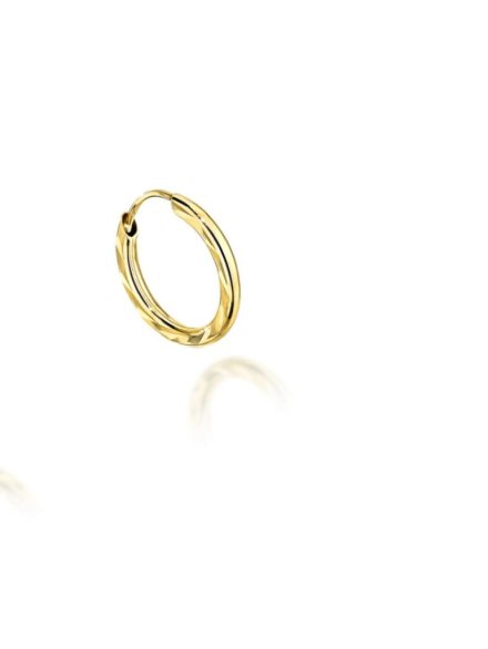 Kolczyki złote koła diamentowane super lekkie 1,5cm • Złoto 585 0.66 g