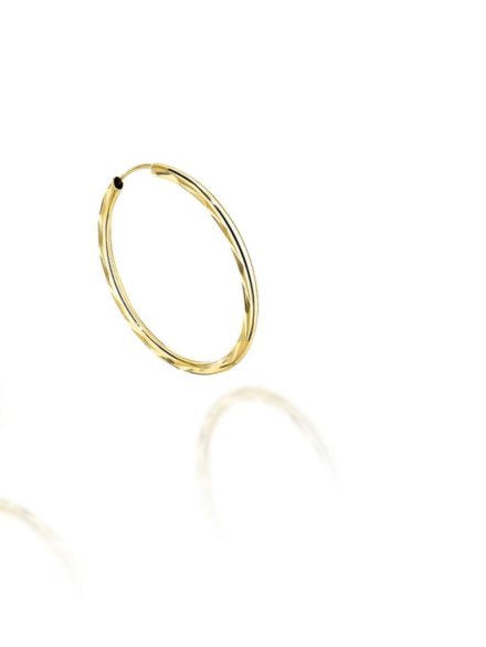 Kolczyki złote koła diamentowane super lekkie 2,5cm • Złoto 585 1.18 g